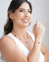 Pulseira Elos Trevo Preto Banhado a Ouro 18K