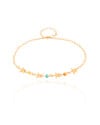 Tornozeleira Elos Estrelas Bolas Coloridas Banhado a Ouro 18K