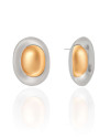 Brinco Oval Liso Mix de Banhos Banho Branco