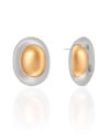 Brinco Oval Liso Mix de Banhos Banho Branco