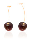 Brinco Cereja 5.1 cm Banho Dourado