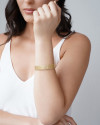 Bracelete Esteira 15 mm Banho Dourado