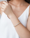 Bracelete Cravejado Cristal Banho Dourado