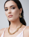Gargantilha Tripla Rabo de Rato Banho Dourado