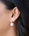 Brinco Bola Pontos de Luz Pérola 14 mm Banhado a Ouro 18K
