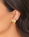 Brinco Coração Liso 1.9 cm Banhado a Ouro 18K