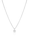 Gargantilha Veneziana Quadrado Cristal Ródio Branco - 45 cm