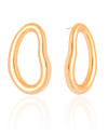 Brinco Orgânico Vazado Liso 4.9 cm Banhado a Ouro 18K