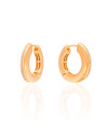 Brinco Argola Click Redonda Cravejada Cristal 2.6 cm Banhado a Ouro 18K
