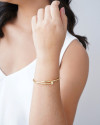 Bracelete Prego Cravejado Cristal Banhado a Ouro 18K