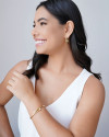 Bracelete Prego Cravejado Cristal Banhado a Ouro 18K