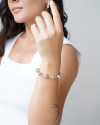 Pulseira Bolas Lisas Ródio Branco