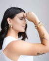 Brinco Argola Bolas Lisas 2.8 cm Banhado a Ouro 18K