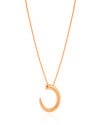 Gargantilha Veneziana Oval Liso Vazado Banhado a Ouro 18K - 45 cm