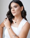 Choker Elos Trevo Preto 1.5 cm Banhado a Ouro 18K 
