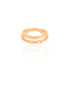 Anel Duplo Elos Tamanho 17 Banhado a Ouro 18K