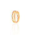 Anel Duplo Elos Tamanho 17 Banhado a Ouro 18K