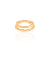 Anel Duplo Elos Tamanho 19 Banhado a Ouro 18K