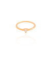 Anel Ponto de Luz Cristal Tamanho 17 Banhado a Ouro 18K