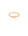 Anel Cravejado Baguete Cristal Tamanho 17 Banhado a Ouro 18K