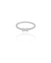 Anel Cravejado Baguete Cristal Tamanho 19 Ródio Branco