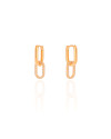 Brinco Argola Click Pingente Oval Cravejado Cristal 2.3 cm Banhado a Ouro 18K