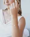 Pulseira Elos Pérolas 8 mm Banhado a Ouro 18K