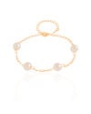 Pulseira Elos Pérolas 8 mm Banhado a Ouro 18K