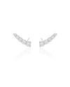 Ear Cuff Pontos de Luz Cristal 2.5 cm Ródio Branco