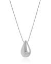 Gargantilha Longa Rabo de Rato 1 mm Gota Lisa Ródio Branco - 60 cm