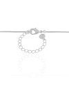 Gargantilha Longa Rabo de Rato 1 mm Gota Lisa Ródio Branco - 60 cm