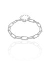Pulseira Elos Ovais 6 mm Ródio Branco