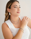 Pulseira Elos Ovais 6 mm Ródio Branco