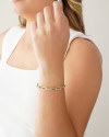 Pulseira Elos Ovais 6 mm Ródio Branco