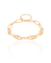 Pulseira Elos Ovais Cristal Banhado a Ouro 18K
