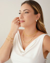 Pulseira Elos Ovais Cristal Banhado a Ouro 18K