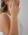 Pulseira Elos Ovais Cristal Banhado a Ouro 18K