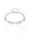 Pulseira Elos Ovais Cristal Ródio Branco
