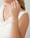 Pulseira Elos Ovais Cristal Ródio Branco