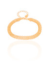 Pulseira Malha Italiana Achatada 6 mm Banhado a Ouro 18K