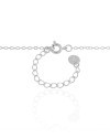 Gargantilha Filho Menino Menina Corações Lisos Ródio Branco - 45 cm