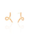 Brinco Laço Liso 2.2 cm Banhado a Ouro 18K