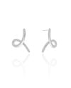 Brinco Laço Liso 2.2 cm Ródio Branco