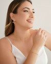 Pulseira Elos Ovais 4 mm Banhado a Ouro 18K