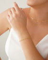 Pulseira Elos Ovais 4 mm Banhado a Ouro 18K