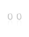 Brinco Argola Click em U Lisa 1.5 cm Ródio Branco