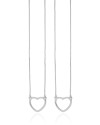 Escapulário Corações Vazados Ródio Branco - 60 cm
