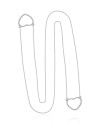 Escapulário Corações Vazados Ródio Branco - 60 cm