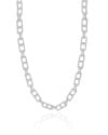 Choker Elos Retangulares 5 mm Ródio Branco