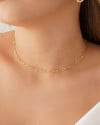 Choker Elos Ovais 3 mm Banhado a Ouro 18K